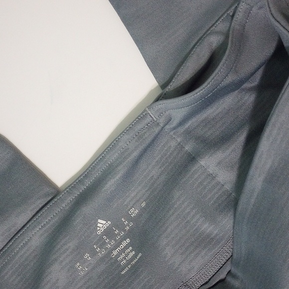 Adidas Climate Ultimate Mid-rise 3/4 Gray Crop Leggings - Picture 9 of 11